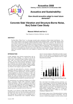 Acoustics 2008 Acoustics and Sustainability