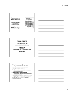 Psy370 Cloninger Ch13 Lecture Handout