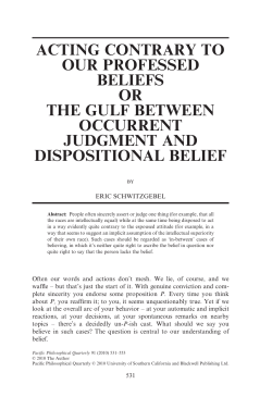Acting Contrary to Our Professed Beliefs