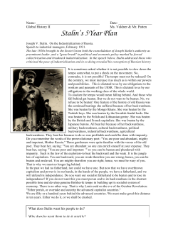 Stalin`s 5 Year Plan - Mrs. Manning`s Social Studies Site