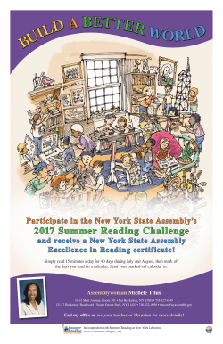 Participate in the New York State Assembly`s 2017 Summer