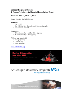 Echocardiography Course St George`s Univeristy Hospital