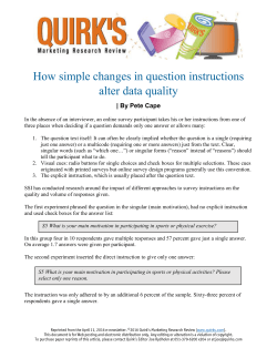 How simple changes in question instructions alter data quality