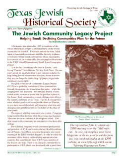 2011 July - Texas Jewish Historical Society