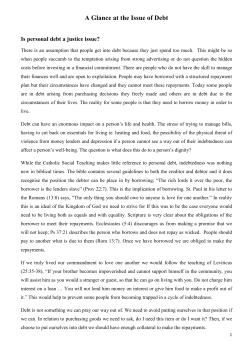 Is Debt a Justice Issue - Sr. Susan Jones, May 2011
