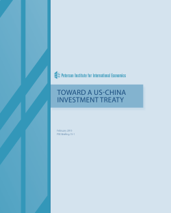 Toward a US-China Investment Treaty