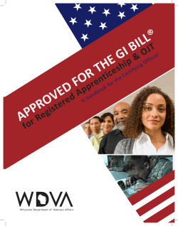 OR THE GI BILL - Wisconsin Department of Veterans Affairs