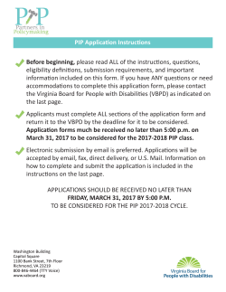 PIP Application Instructions Before beginning, please read ALL of