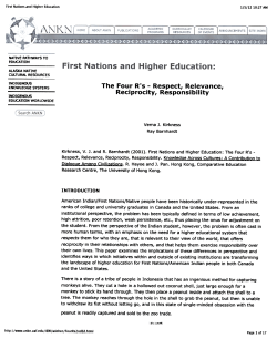 The Four R`s - Respect, Relevance, Reciprocity, Responsibility