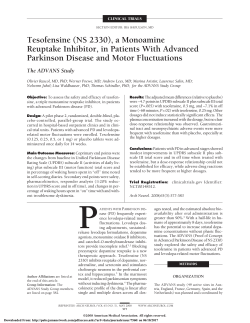 Tesofensine (NS 2330), a Monoamine Reuptake Inhibitor, in