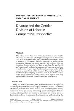 Divorce and the Gender Division of Labor in