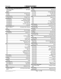 Karaoke Songs by Artist - OutSpoken Entertainment