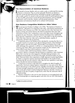 The Characteristics of American Business How Business