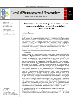 Some rare Tanzanian plant species as sources of less common