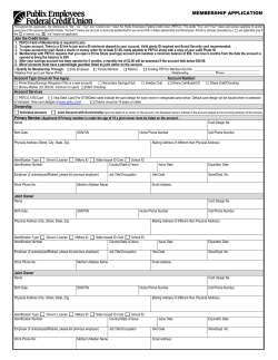 membership application - Publix Employees Federal Credit Union