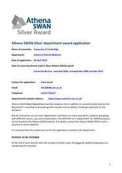 Clinical School Athena SWAN Silver Submission FINAL
