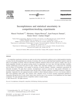 Incompleteness and statistical uncertainty in competition/stocking
