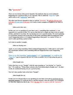 Preterite Explanation - Warren County Schools