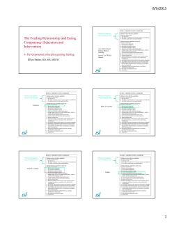 The Feeding Relationship and Eating Competence: Education and