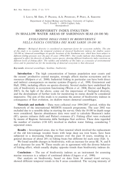 BIODIVERSITY INDEX EVOLUTION IN SHALLOW WATER AREAS