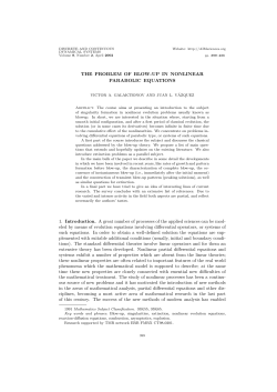 THE PROBLEM OF BLOW-UP IN NONLINEAR PARABOLIC