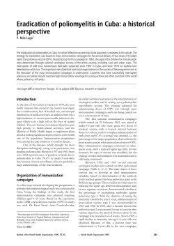 Eradication of poliomyelitis in Cuba