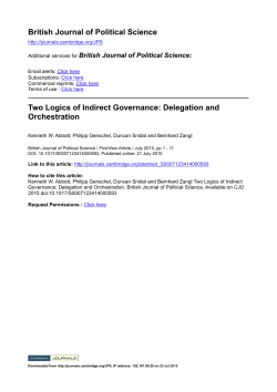 British Journal of Political Science Two Logics of Indirect