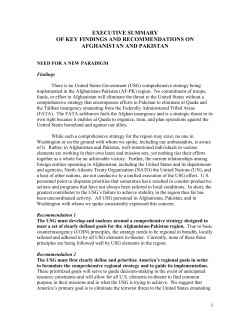 executive summary of key findings and