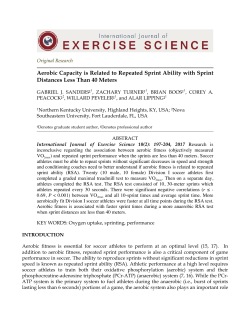Aerobic Capacity is Related to Repeated Sprint Ability with Sprint