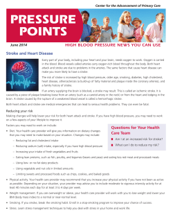 June 2014: Stroke and High Blood Pressure