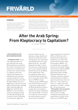 After the Arab Spring: From Kleptocracy to Capitalism?