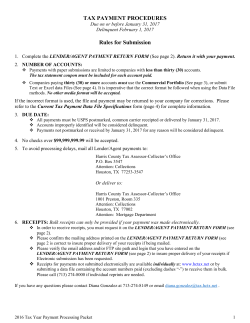 TAX PAYMENT PROCEDURES Rules for Submission