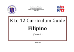 K to 12 Curriculum Guide