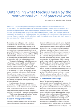 Untangling what teachers mean by the motivational value of