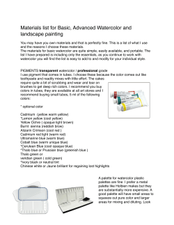 Materials list Basic Watercolor