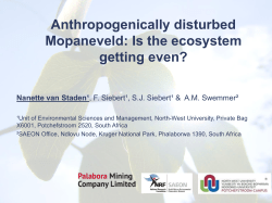 Anthropogenically disturbed Mopaneveld: Is the