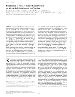 Localization of Mad2 to Kinetochores Depends on Microtubule