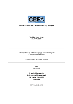 Centre for Efficiency and Productivity Analysis School of Economics