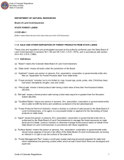 Code of Colorado Regulations - Colorado Secretary of State