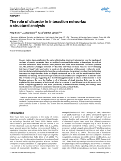 The role of disorder in interaction networks: a