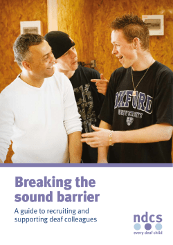 Breaking the sound barrier - National Deaf Children`s Society