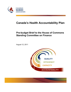 Canada`s Health Accountability Plan