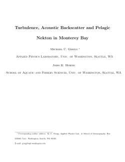 Turbulence, Acoustic Backscatter and Pelagic Nekton in Monterey Bay