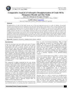 Comparative Analysis of Adsorptive Desulphurization of Crude Oil