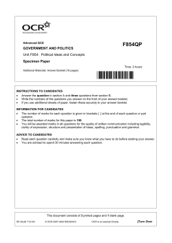 Unit F854 - Political ideas and concepts - Specimen