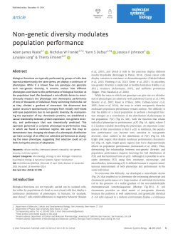 genetic diversity modulates population performance