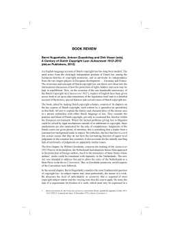 A Century of Dutch Copyright Law