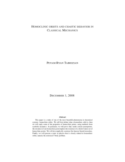 Homoclinic Orbits and Chaotic Behavior in Classical