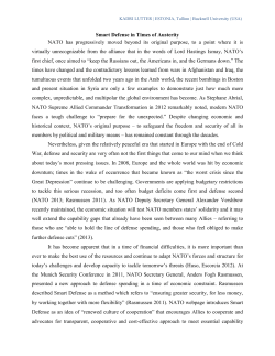 Smart Defense in Times of Austerity NATO has progressively moved