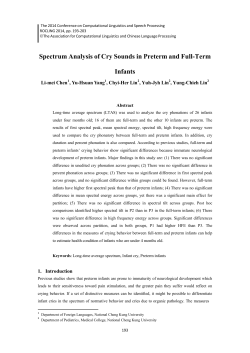 Acoustic Examination of Preterm and Full